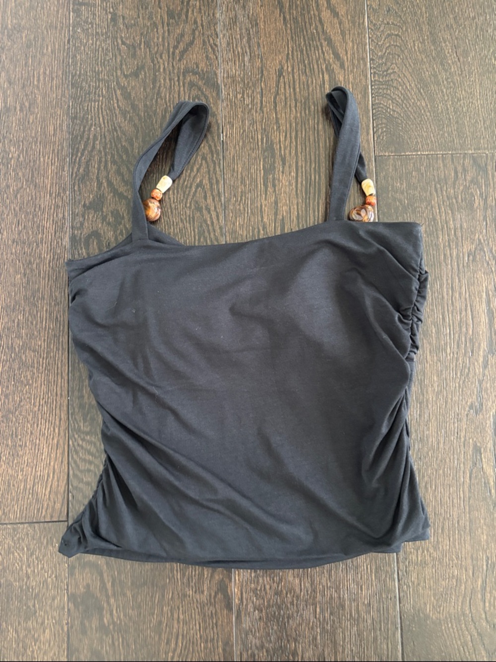 Abercrombie & Fitch Black Twist-Front Camisole with Bead Accents - Picture 4 of 5